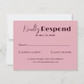 Classy Deep Red Cream Fancy Modern Chic Wedding 出欠カード (正面)