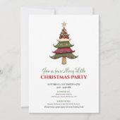 Classy designer Christmas tree Christmas invites 招待状 (正面)