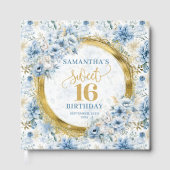 Classy Dusty BlueSweet sixteenゲストサインインブック ゲストブック (正面)