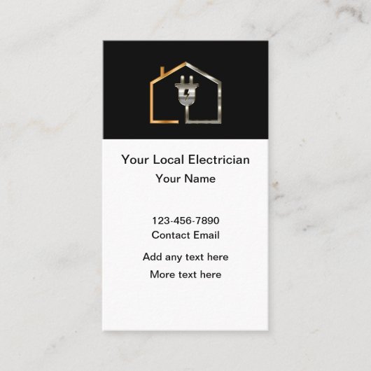 Classy Electrician Theme Vertical Business Cards 名刺 (正面)