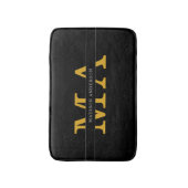 Classy Elegant Black Gold Monogram Name Text バスマット (正面縦)