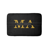 Classy Elegant Black Gold Monogram Name Text バスマット (正面)