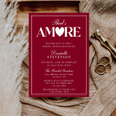 Classy Elegant Burgundy That's Amore Bridal Shower 招待状