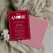 Classy Elegant Burgundy That's Amore Bridal Shower 招待状