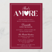 Classy Elegant Burgundy That's Amore Bridal Shower 招待状 (正面)