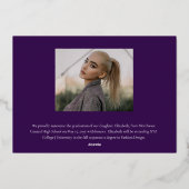 Classy Elegant Gold Script Text Graduate 3 Photo 箔招待状 (裏面)