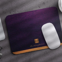 Classy elegant purple leather gold monogrammed