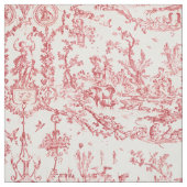 Classy Elegant Vintage Red French Country Toile ファブリック (見本)