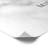 Classy Elegant White Marble Wedding Welcome Sign ポスター (角)
