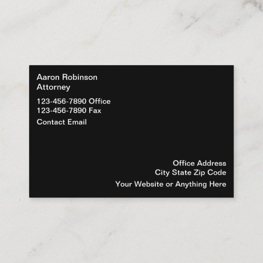 Classy Estate Will And Trust Attorney 名刺 (裏面)