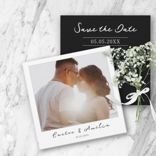 Classy Film Photo - Save the Date Wedding Invite ノートカード