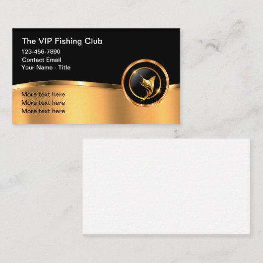 Classy Fishing And Boat Captain Business Card 名刺 (正面/裏面)