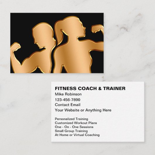 Classy Fitness Coach And Trainer Upscale  名刺 (正面/裏面)