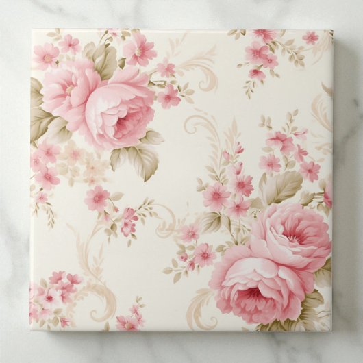 Classy Floral Rose Petal Pink タイル