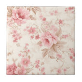 Classy Floral Rose Pink タイル (正面)