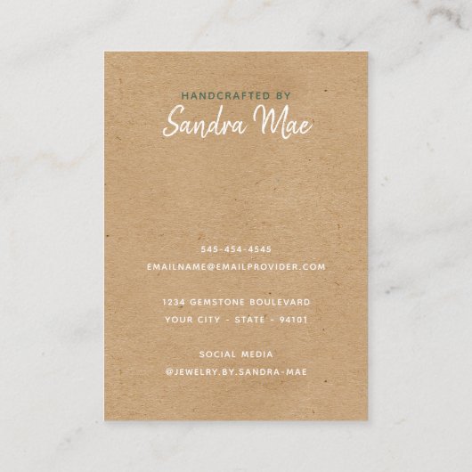 Classy Floral Roses Earring Jewelry Display Card 名刺 (裏面)