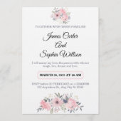 Classy Floral Wedding Invitation elegant card 招待状 (正面)