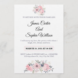 Classy Floral Wedding Invitation elegant card 招待状