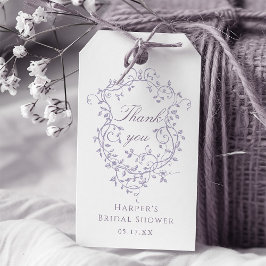 Classy French Lavender Bridal Shower Thank You ギフトタグ