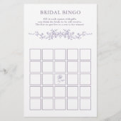Classy French Lavender Floral Bridal Bingo Game  (正面)