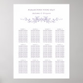 Classy French Lavender Wedding Seating Chart ポスター (正面)