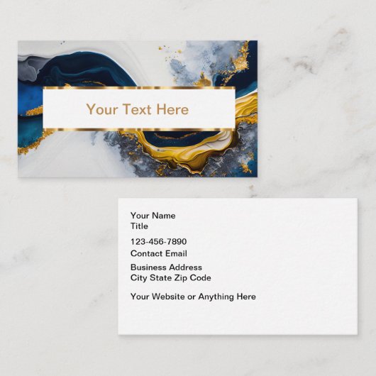 Classy Glitzy Stone Look Pattern Business Cards 名刺 (正面/裏面)