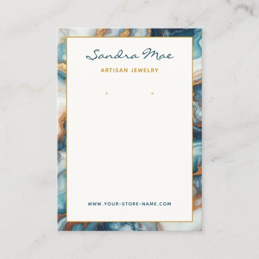 Classy Gold Glitter Marble Jewelry Display Card 名刺 (正面)