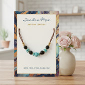 Classy Gold Glitter Marble Jewelry Display Card 名刺