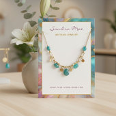 Classy Gold Glitter Marble Jewelry Display Card 名刺