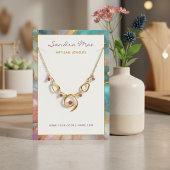 Classy Gold Glitter Marble Jewelry Display Card 名刺
