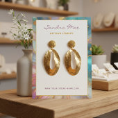 Classy Gold Glitter Marble Jewelry Display Card 名刺