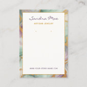 Classy Gold Glitter Marble Jewelry Display Card 名刺 (正面)