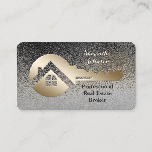 Classy Gold Key & Oxford Real Estate QR Code 名刺 (正面)