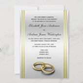 Classy Gold & Silver, Wedding Rings Wedding 招待状 (正面)