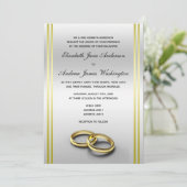 Classy Gold & Silver, Wedding Rings Wedding 招待状 (スタンド正面)