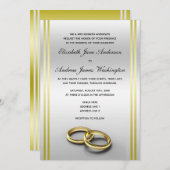 Classy Gold & Silver, Wedding Rings Wedding 招待状 (正面/裏面)