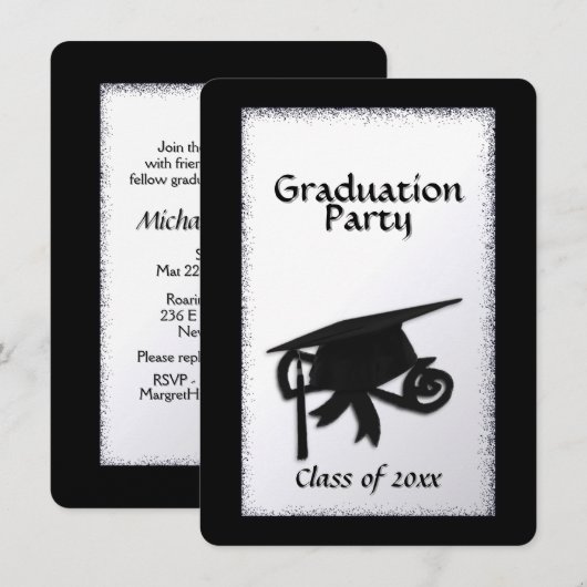 Classy Graduation Party Invitation 招待状 (正面/裏面)