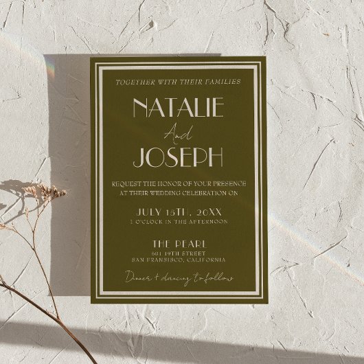 Classy Grassland Fancy Retro All In One Wedding 招待状