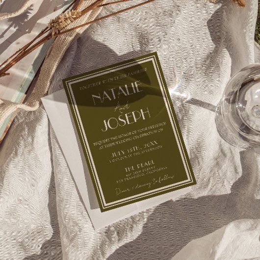 Classy Grassland Fancy Retro All In One Wedding 招待状