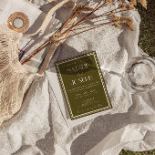 Classy Grassland Fancy Retro QR Code Photo Wedding 招待状