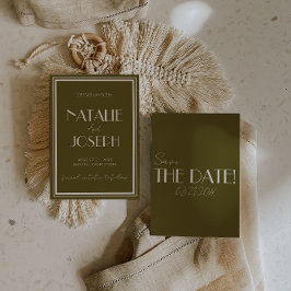 Classy Grassland Ivory Old Money Whimsical Wedding セーブザデート