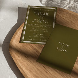 Classy Grassland Old Money Luxury Retro Wedding 招待状