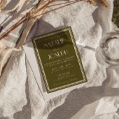 Classy Grassland Old Money Retro Photo Wedding 招待状