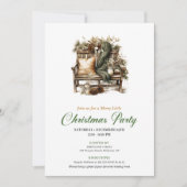 Classy Green And Gold Christmas Nook Party Invite 招待状 (正面)