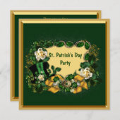 Classy Green & Data St. Patrick's Dayパーティー 招待状 (正面/裏面)