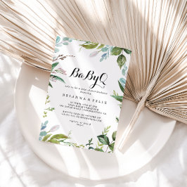 Classy Greenery BabyQベビーシャワーバーベキュー 招待状