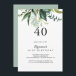 Classy Greenery Tropical 40th Birthdayパーティー 招待状<br><div class="desc">この上品な緑の熱帯40歳の誕生日パーティの招待状は、誕生日パーティーにモダン最適である。このデザインは主に緑の熱帯葉の花が整然と並んでいる。</div>
