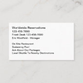 Classy Hotel Travel Business Cards 名刺 (裏面)