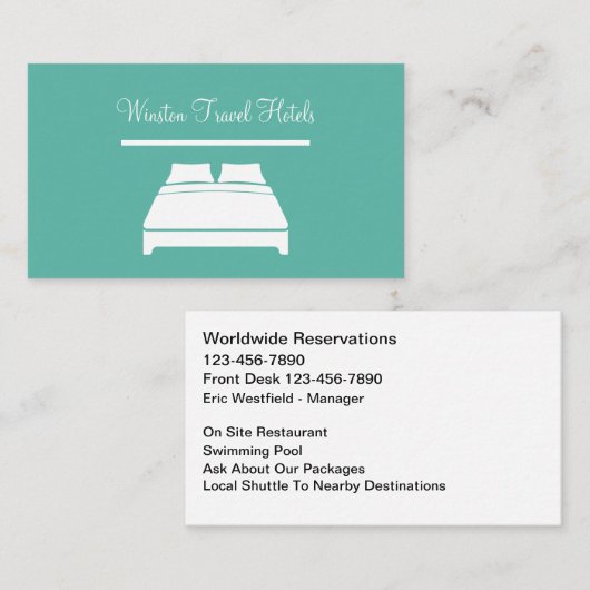 Classy Hotel Travel Business Cards 名刺 (正面/裏面)