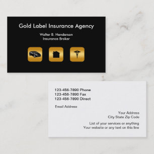 Classy Insurance Agent両面名刺 名刺